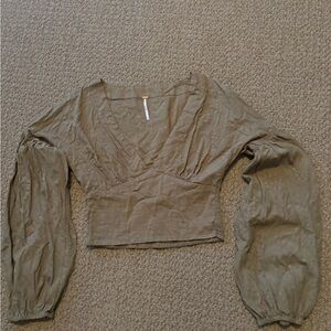 Free People Olive Green Women's Top